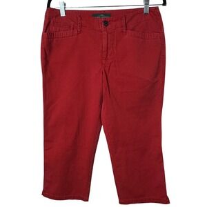 Lauren Jeans Co Ralph Lauren Cropped Pants Womens 4 Red Chino Capris LRL